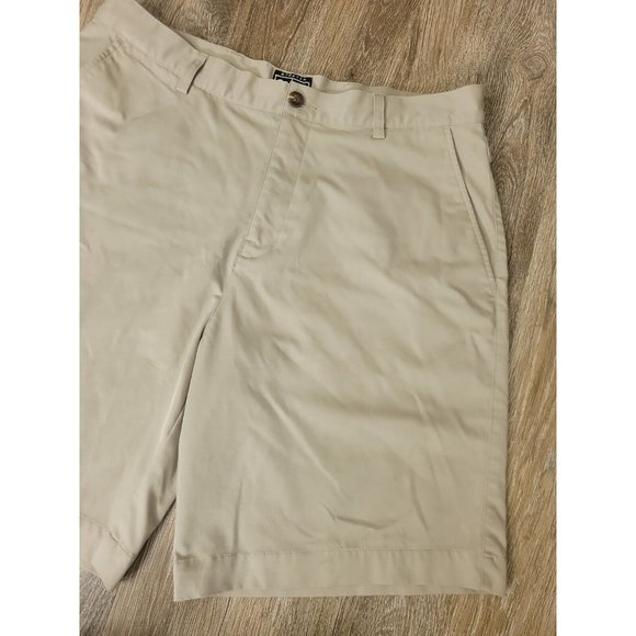 Adidas Men's 36 Shorts Khaki Stretch Chino Slit Pockets Golf Performance - Picture 2 of 8